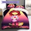 Deltarune Dark Tale Bedding Quilt Set Quilt Cover Pillowcase Home Decoration Birthday Gift (1 * Duvet Cover + 2 * Pillowcase, Without Core)