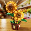 Non-Toxic 291Pcs Sunflower Potted Plant Building Block Flower Model Puzzle Toys Sets New Year Christmas Birthday Gifts