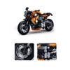 196pcs Orange Motorcycle Building Blocks, Small Particle Building, Diy Puzzle Transportation Toys for Kids Assembly