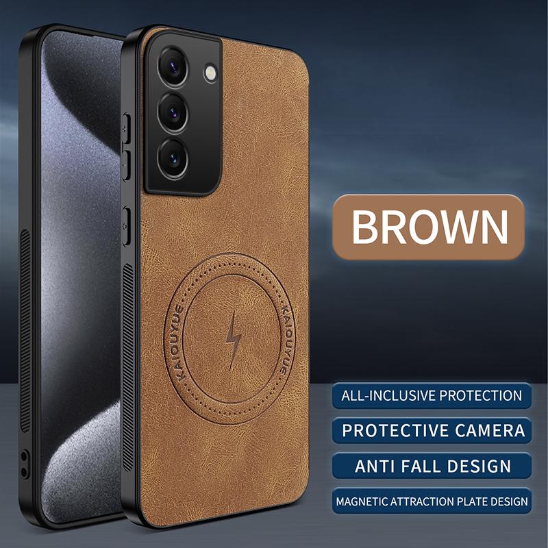 For Samsung S22 Plus Sheepskin Vintage Magnetic Leather Soft Case For Samsung Galaxy S22 Ultra Silicone Bumper Matte Phone Cover