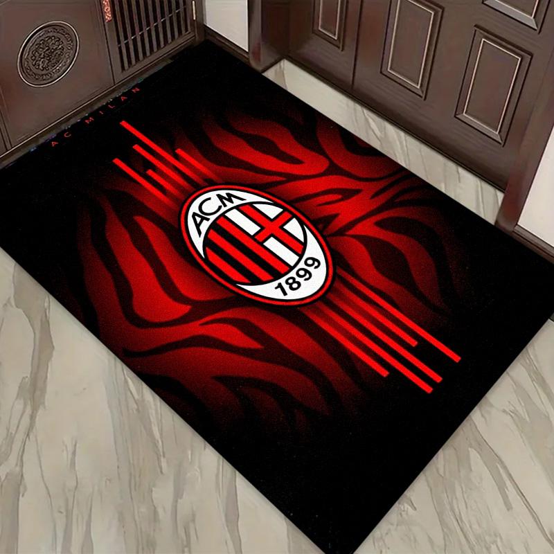 Tappeto AC Milan per Soggiorno Camera da Letto Casa Decorazione Divano, Tappetino Antiscivolo per Giochi Bambini