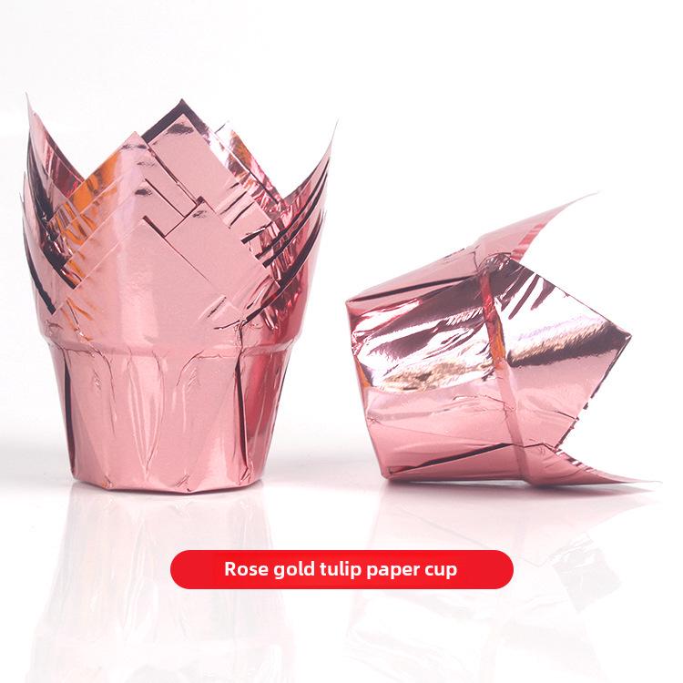 Mehrfarbige Flammen Hochtemperatur Ölfest Tulpenförmige Cupcake-Förmchen