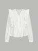 2026 Autumn Women's Casual Lace Patchwork Ruffle Long Sleeve Top