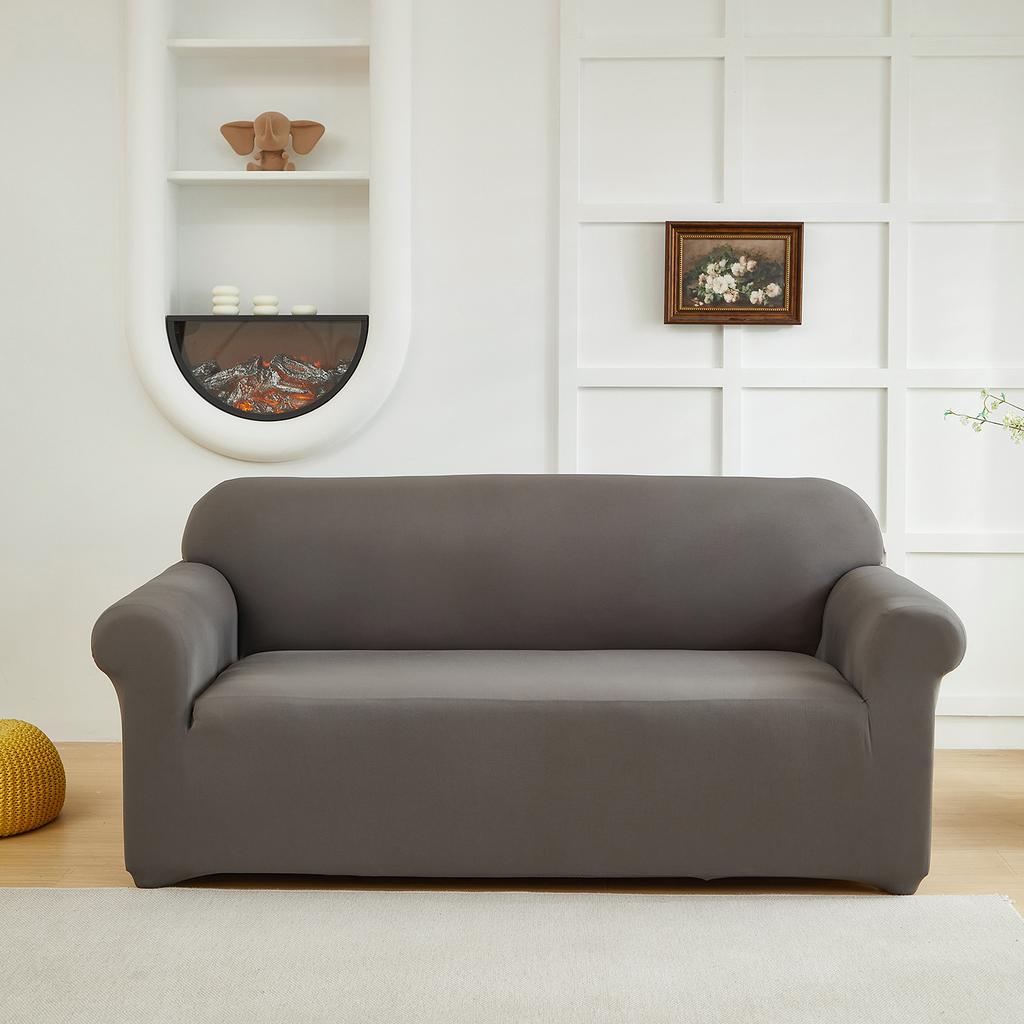 1pc Solid Color Sofa Slipcover 130gsm Thicken Elastic Non-slip Sofa Couch Cover Four Seasons Universal Sofa Protector Home Decor