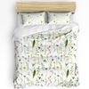 Lavender Purple Flowers Leaves Retro 3pcs Bedding Set For Bedroom Double Bed Home Textile Duvet Cover Quilt Cover Pillowcase