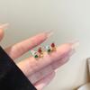 Silver Needle Colored Butterfly Zircon Stud Earrings Women's Small Temperament Earrings Super Fairy Internet Celebrity Earrings