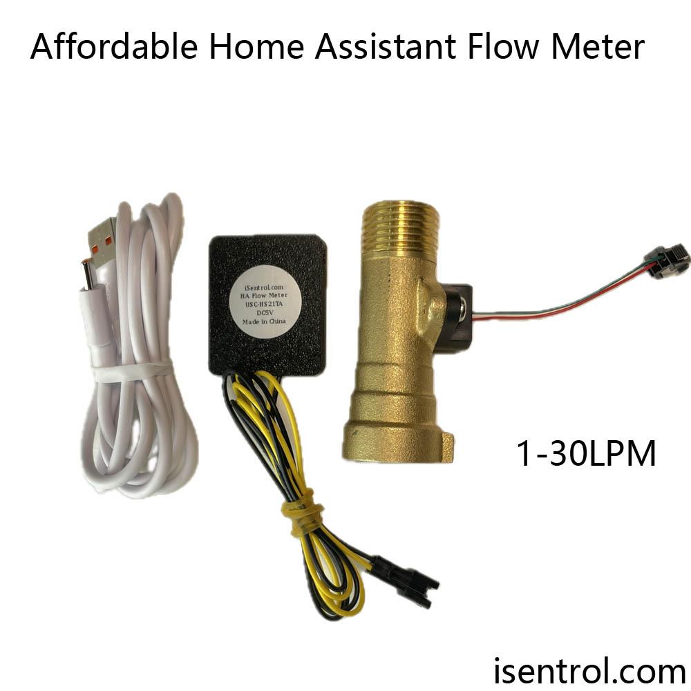 Affordable Brass/Alloy Shell Home Assistant Wifi Flow Kit Multiple Sizes Flow Measurement Water Flow Sensor Turbine Flowmeter