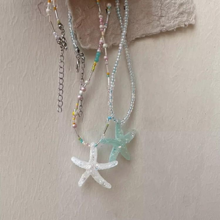 Unique Starfish Pendant Necklace Adorable Animal Jewelry Modern Streetwear Necklace Suitable for Boys and Girl Present