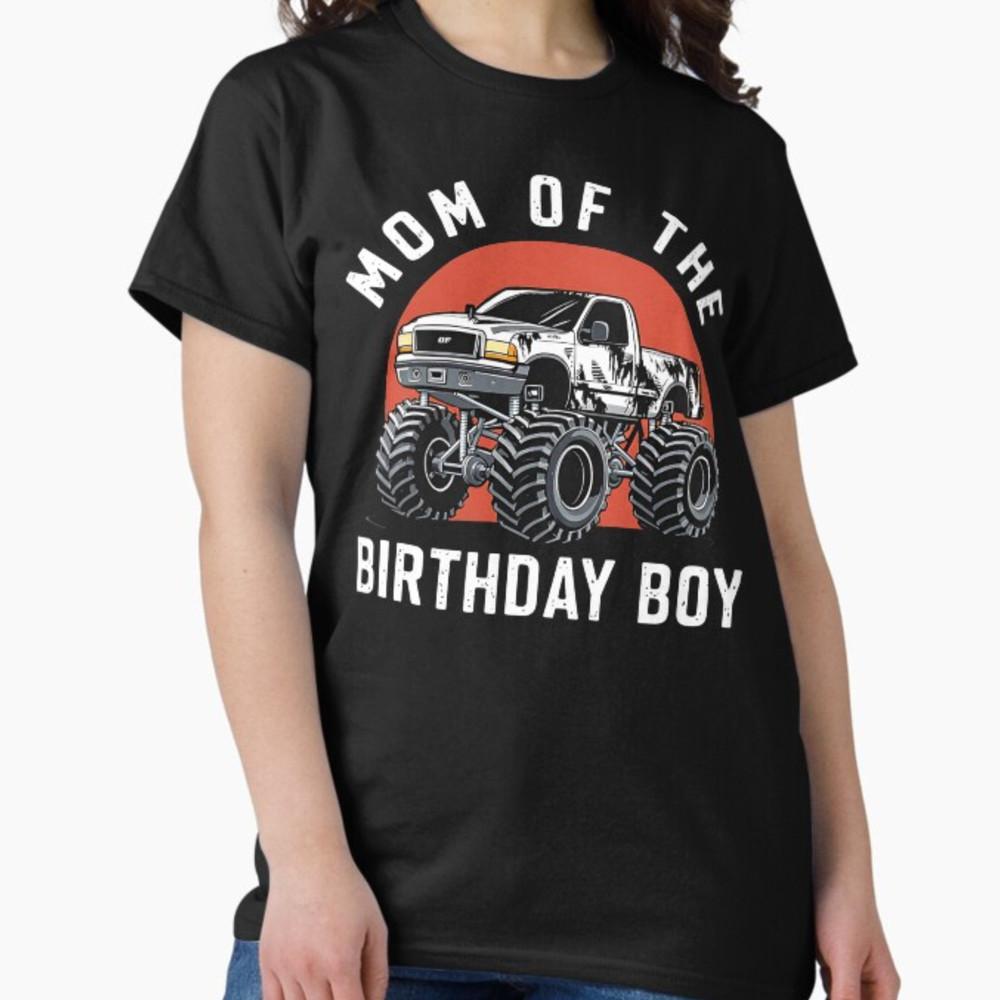 Mom of the Birthday Boy Monster Truck Birthday Novelty T-Shirt Unisex T-Shirt S
