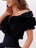 Popular Summer V-Neck Ruffle Dress with Short Sleeves