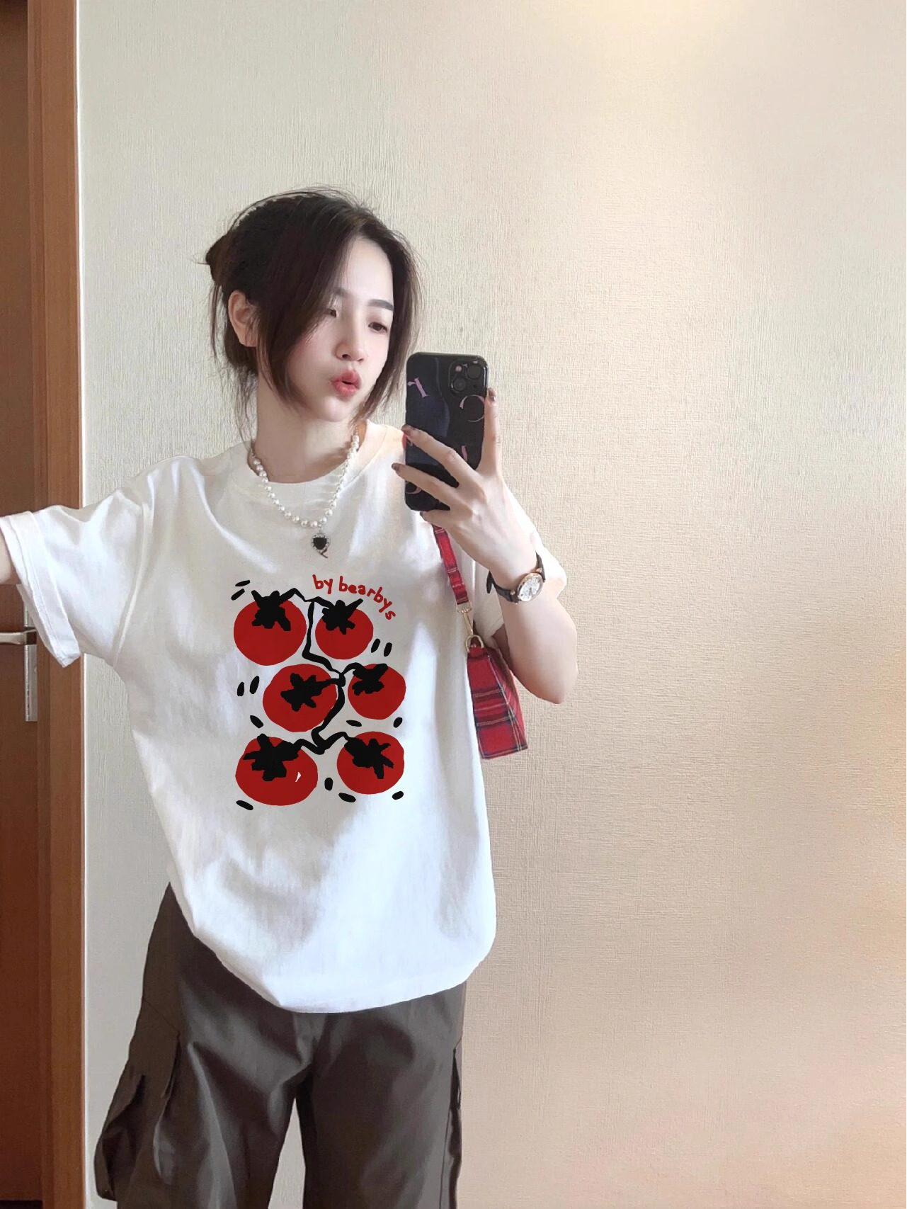 

Trendy Plus Size Summer Print Short Sleeve Women s Top - Loose, Slimming, Casual Half Sleeve T-shirt M (80-100 jin) белый