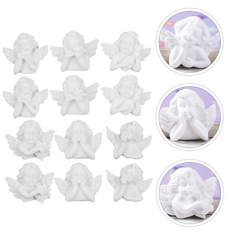 

36Pcs Premium Resin Figurine Adornment Decor Accessories Angel Shape Style nament Craft Home Decoration Desktop 3.3X2.7X0.5CM белый