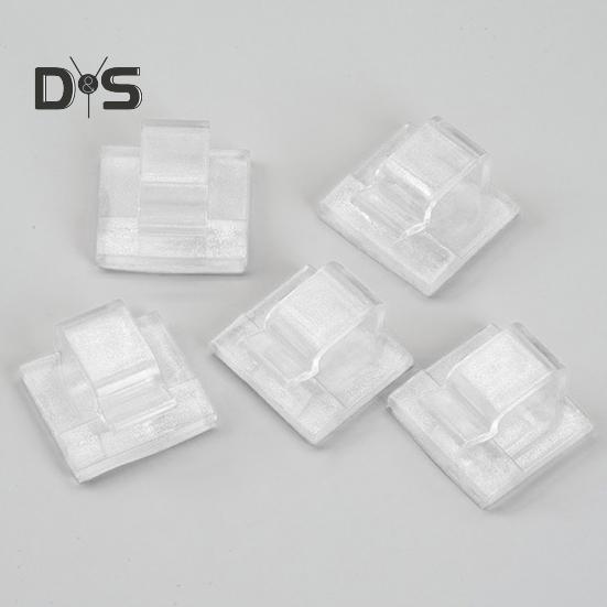 60Pcs Adhesive Cord Organizer Hooks Sticky Wire Holders Mini Size Multipurpose Transparent Cable Management Clips