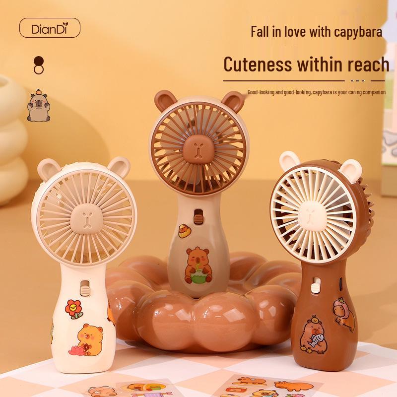 Portable Rechargeable Mini Fan with Three Speeds - Cartoon Design for Kids