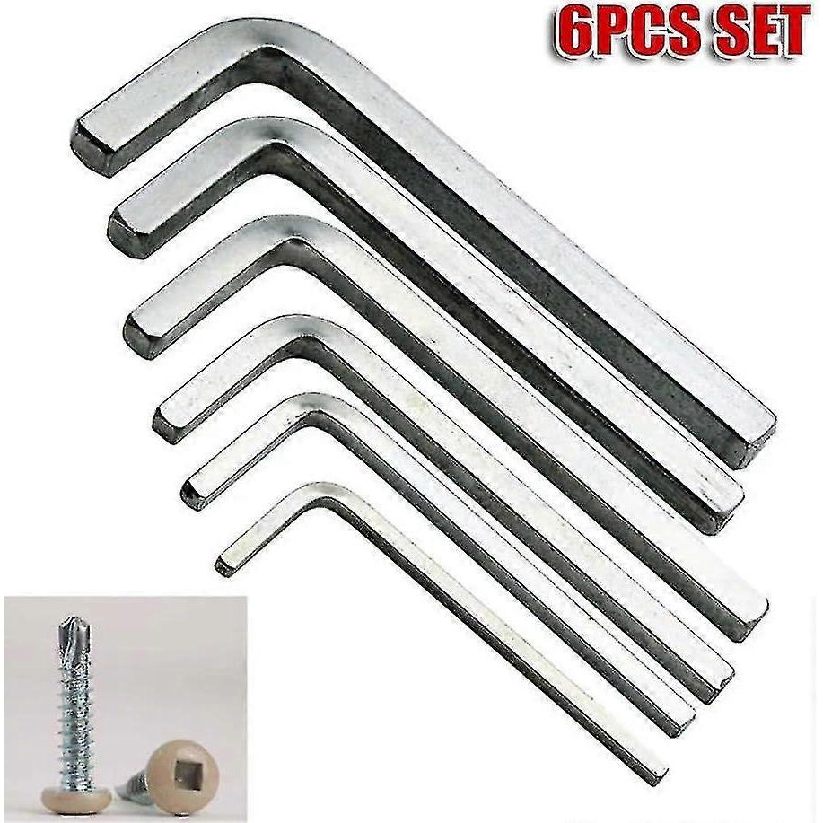 Set di 6 chiavi a brugola esagonali a L con testa quadrata, braccio lungo, set di chiavi a brugola esagonali, set di cacciaviti a chiave a 4 punte, 3-8 mm - MMIAO