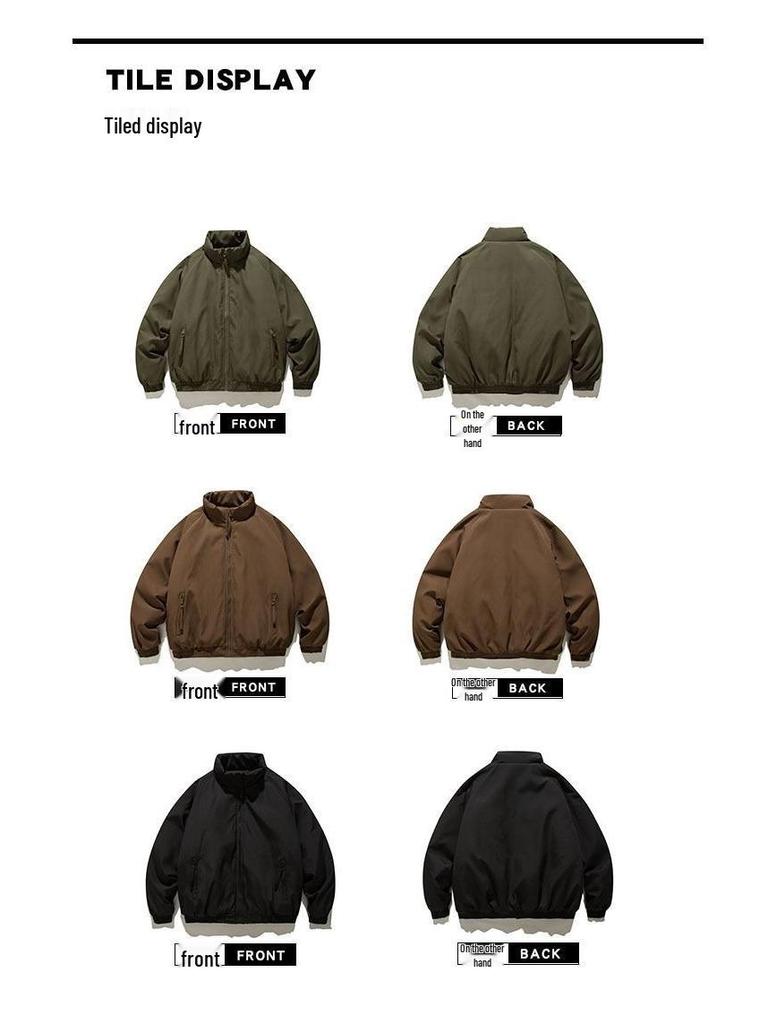 Unisex americká retro péřová bunda s vertikálními pruhy - Zesílený bavlněný kabát svrchní oděv, Ležérní všestranný design