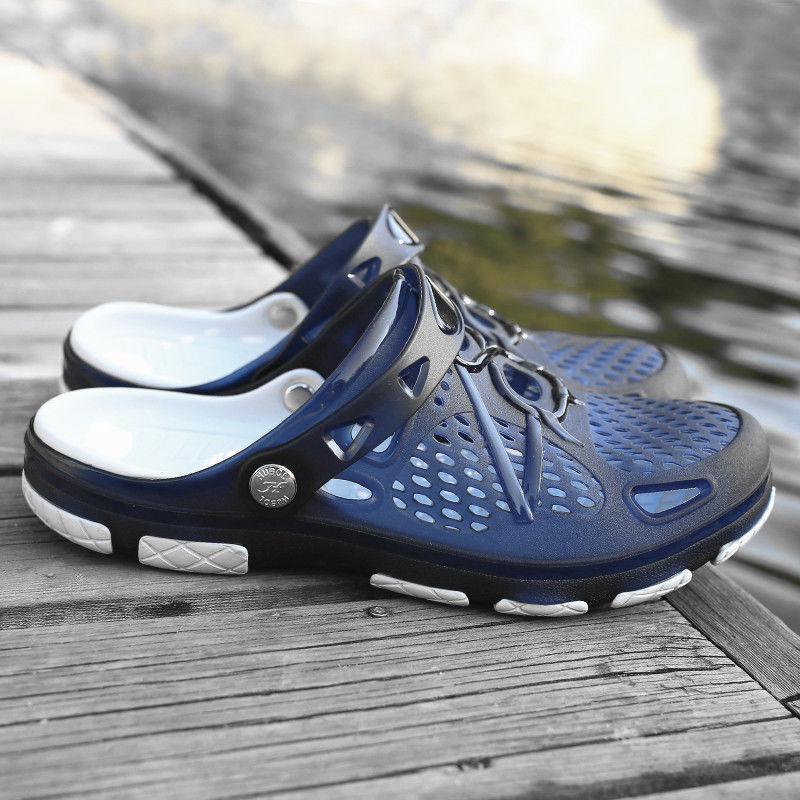 

Sandals men s non-slip waterproof summer hole shoes men s sandals non-slip beach shoes casual fashion half slippers 802 44