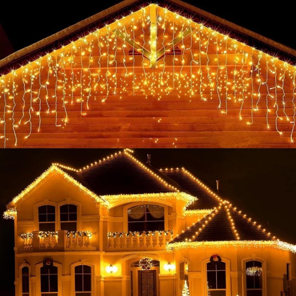 4M/7M Length Solar LED Curtain Light Waterproof Ultra Bright Icicle String Light 8 Modes Outdoor String Light Home Decor