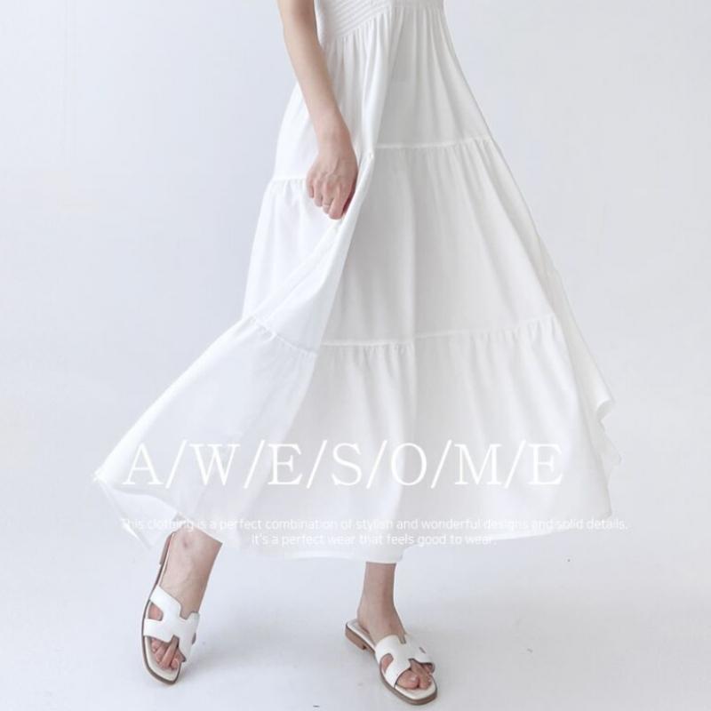 Shop Women S Smock Banding Strap dreSS Vacation Look Cancan Long dreSS Won Wdr