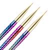 3Pcs/set Ultra-thin Line Mermaid Nail Painting Brush Mermaid Pull Wire Nail Brush  Nail Salon