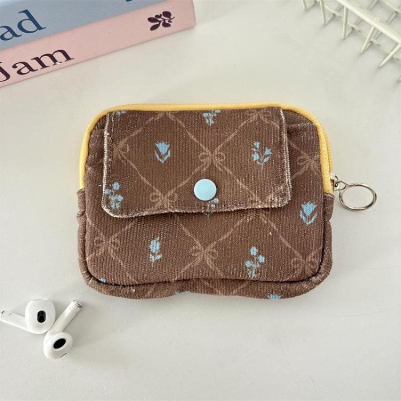 Cute Cartoon Floral Quilting Document Storage Bag Card Wallet Coin Purse ID Card Holder Driver's License Holder Badge Holder