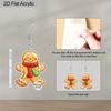 2D Flat Acrylic Christmas Festival Gingerbread Man Painting Earring Christmas Jewelry for Women Female
