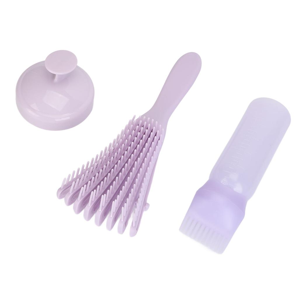 Wurzelkamm Applikatorflasche Kopfhautmassage Paddelbürsten-Set Weiche Borsten für Männer und Frauen