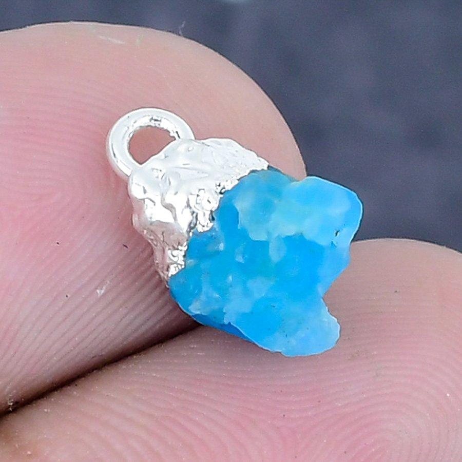 Apatite Rough Gemstone 925 Sterling Silver Jewelry Pendant 0.59"