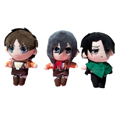 Anime Attack On Titan Plush Toys Doll Kawaii Levi Eren Mikasa Cute Kawaii Collection Green Stuffed Doll Birthday Gifts for Kids