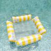 Inflatable Floating Lounger Chair, Foldable Backrest Striped Water Hammock for Adults, Portable Swimming Pool Beach Lounge Bed
