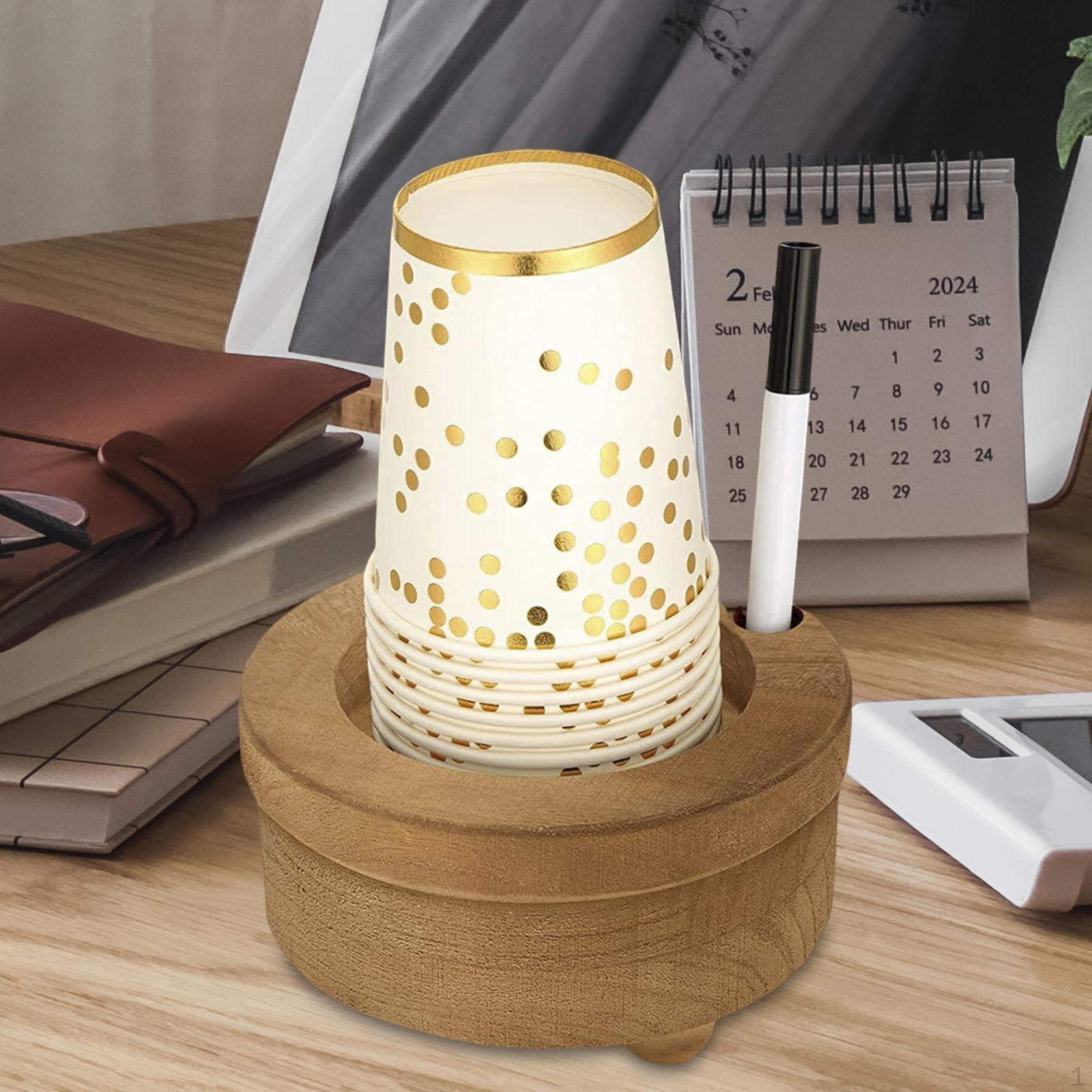 

Деревянная подставка-органайзер для стаканов, диспенсер для бумаги с держателем для маркера для кафе, вечеринки