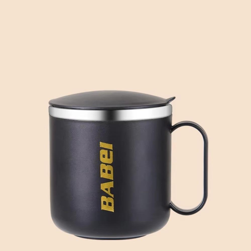 

Cover Included Portable Cups 304 Stainless Steel Heat Insulated Mug Home Mug Outdoor Use чорний