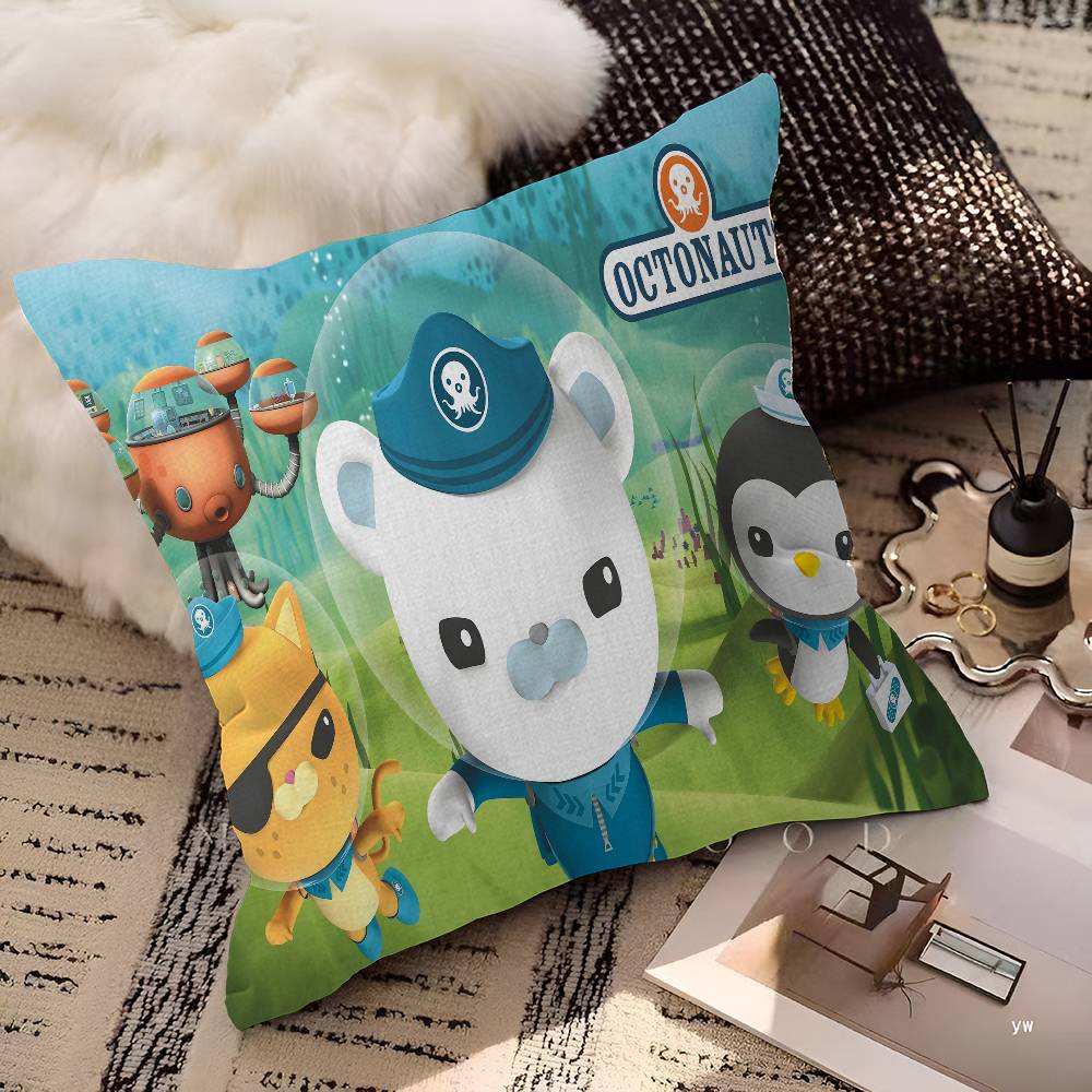 Cuscino Stampato Cartone Animato O-Octonauts Cuscino Anime Copricuscino per Divano Letto Testiera Copricuscino 45x45 Cm Moda