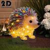 2D Flat Luminous Hedgehog Garden Decoration Ground Plug, Outdoor Courtyard Garden Lawn Decoration Ornament, Garden and Flower Bed Decoration Pile