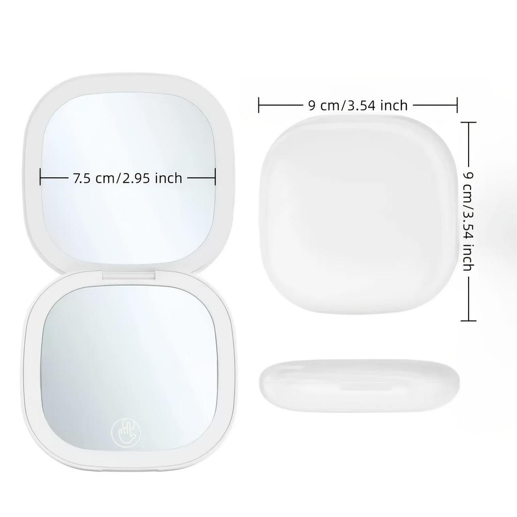 LED Foldable Double-Sided Makeup Mirror with USB Charging