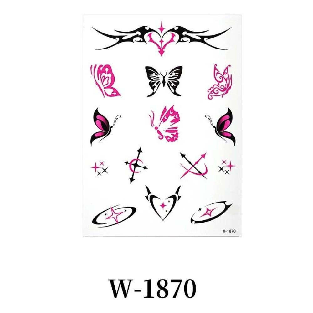 Y2k Spicy Girl Body Art Sticker Totem Butterfly Temporary Tattoo Leg/ Arm/ Hand/Foot
