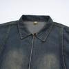 American High Street Tie-Dye Distressed Denim Jacket - Loose, Versatile Zipper Outerwear for Spring & Autumn