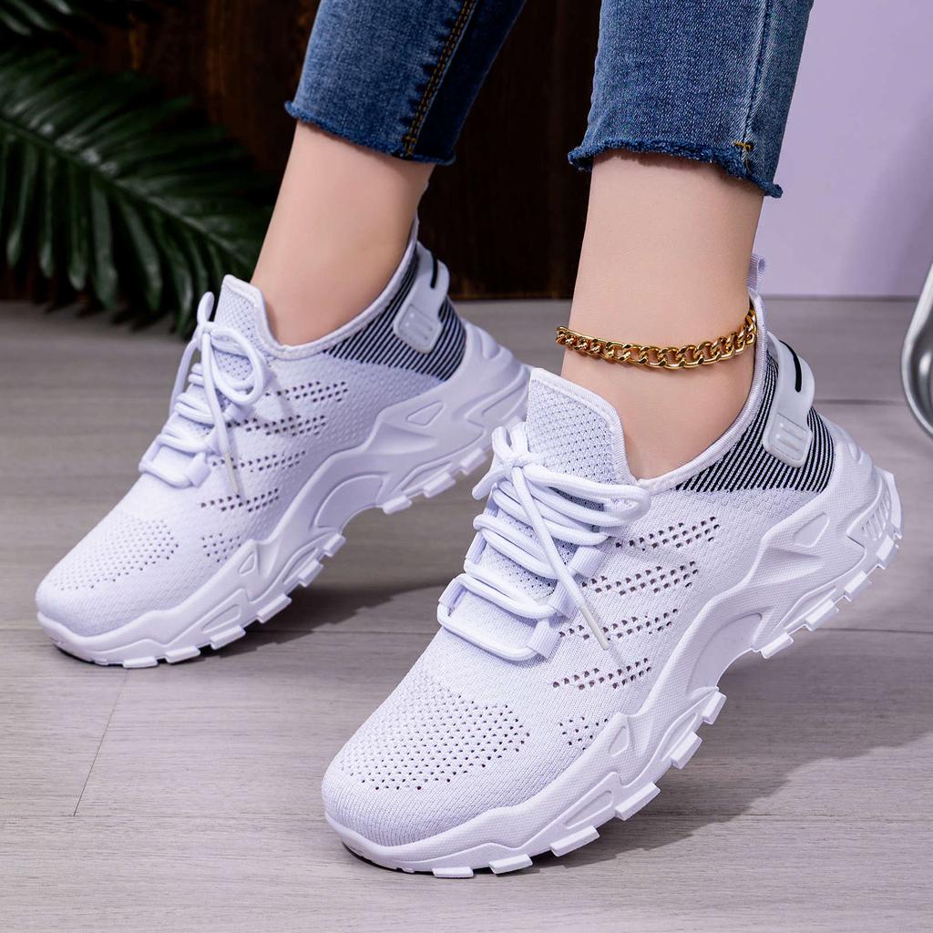 Women Versatile Thick Bottom Sneakers Height Increasing Running Shoes Breathable Lace Up Casual Shoes Casual Daily Comfortable Lightweight Sneakers