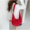 Korean Fashi Polka Dot Shoulder Bag Women Pleated Dumpling Bag Lightweight Large Capacity Shoulder Bag Zippered Crossbody  Bag