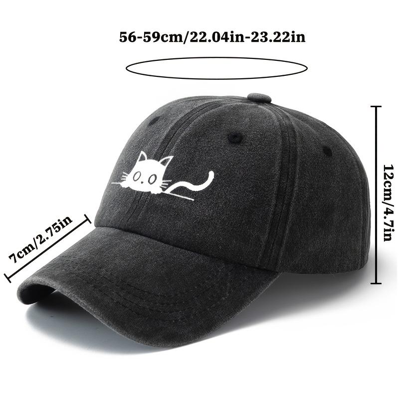 Printed cat baseball cap cartoon curved brim adjustable size unisex duckbill cap outdoor cycling fishing hat
