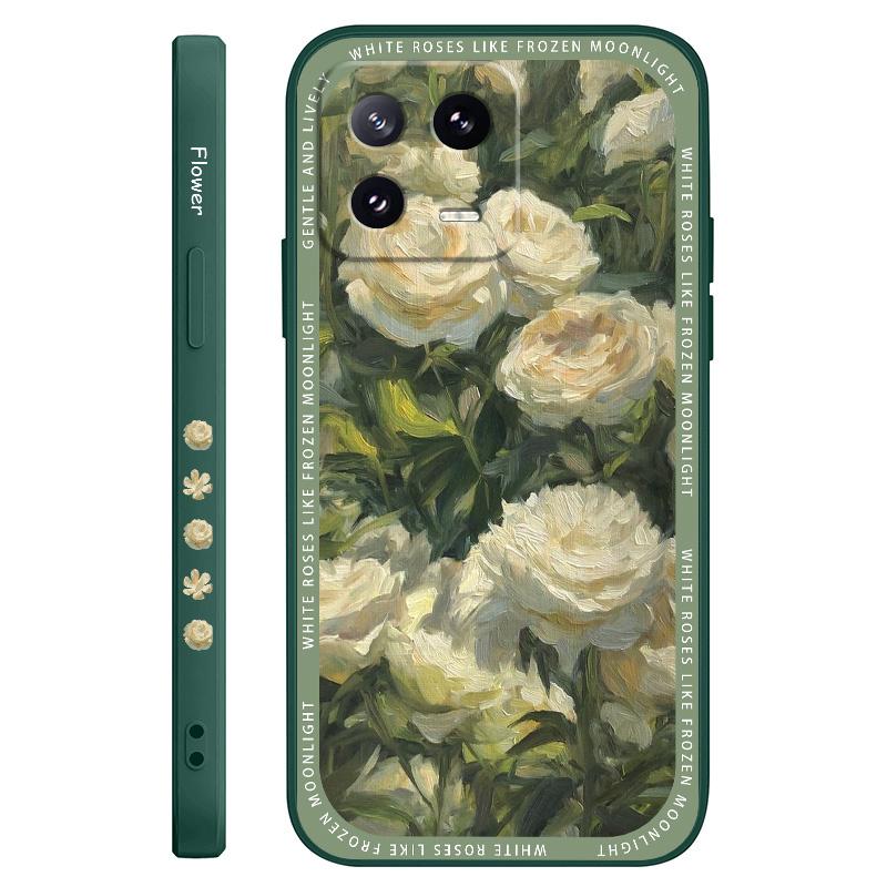 

Элегантный чехол для телефона с белой розой для Xiaomi Mi 15 14 14T 13 13T 12 12X 12T 12S 11 11T 10 10T 9 9T Pro Lite Жидкий силиконовый чехол 12 Pro