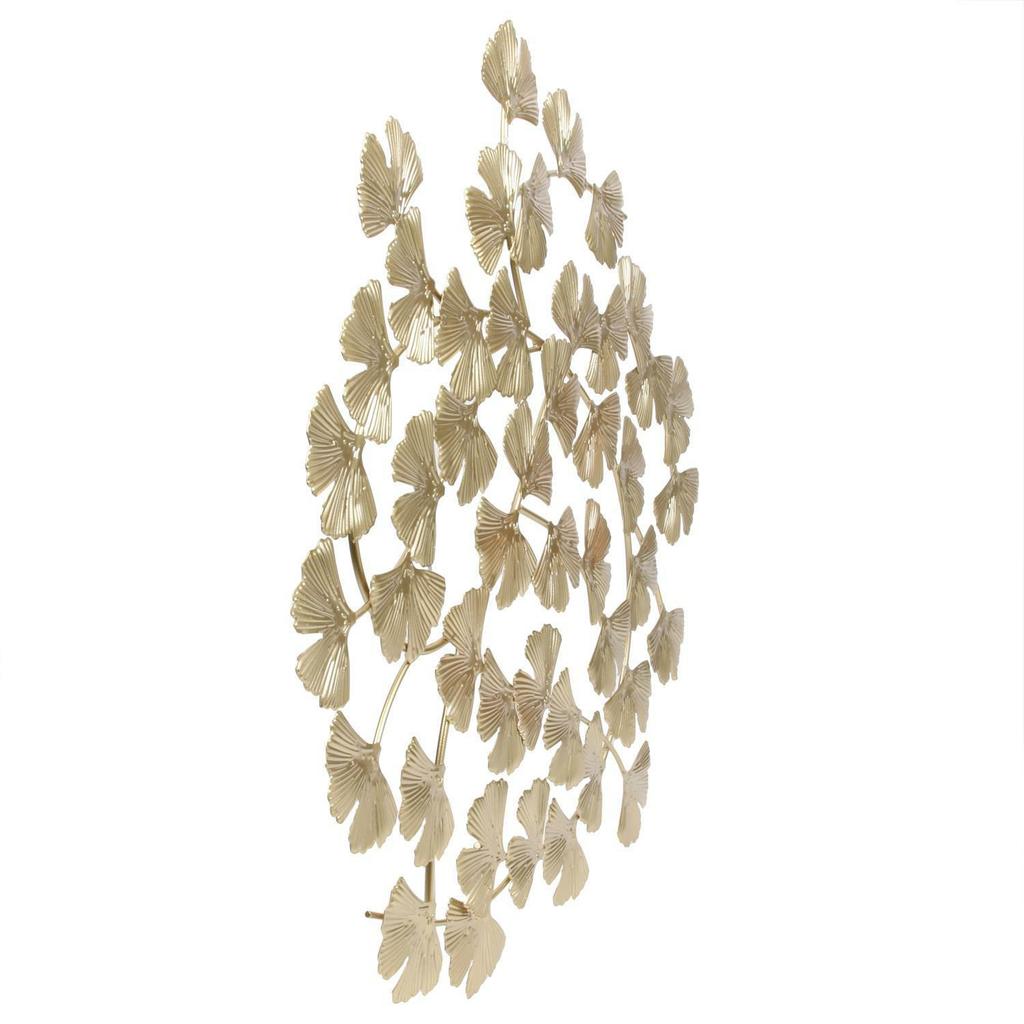 WALL DECORATION metal ginkgo golden glamour