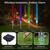 2/4PC Solar Reed Lamp Bubble Stick RGB Colorful Acrylic Courtyard Park Scenic Area Lawn Garden Insertion Landscape Lamp