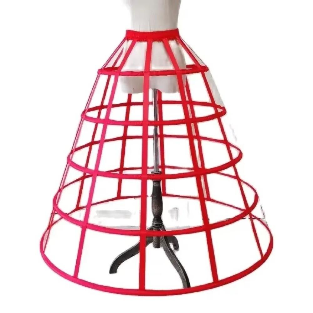 5-Reifiger Hohlkäfig Unterrock A-Linie Braut Hochzeitskleid Futter Mode Lolita Krinoline Mädchen