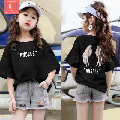 Girl's T-shirt Summer Girl's Short Sleeve Casual Girl's Top T-shirt Children's Girl's Shirt