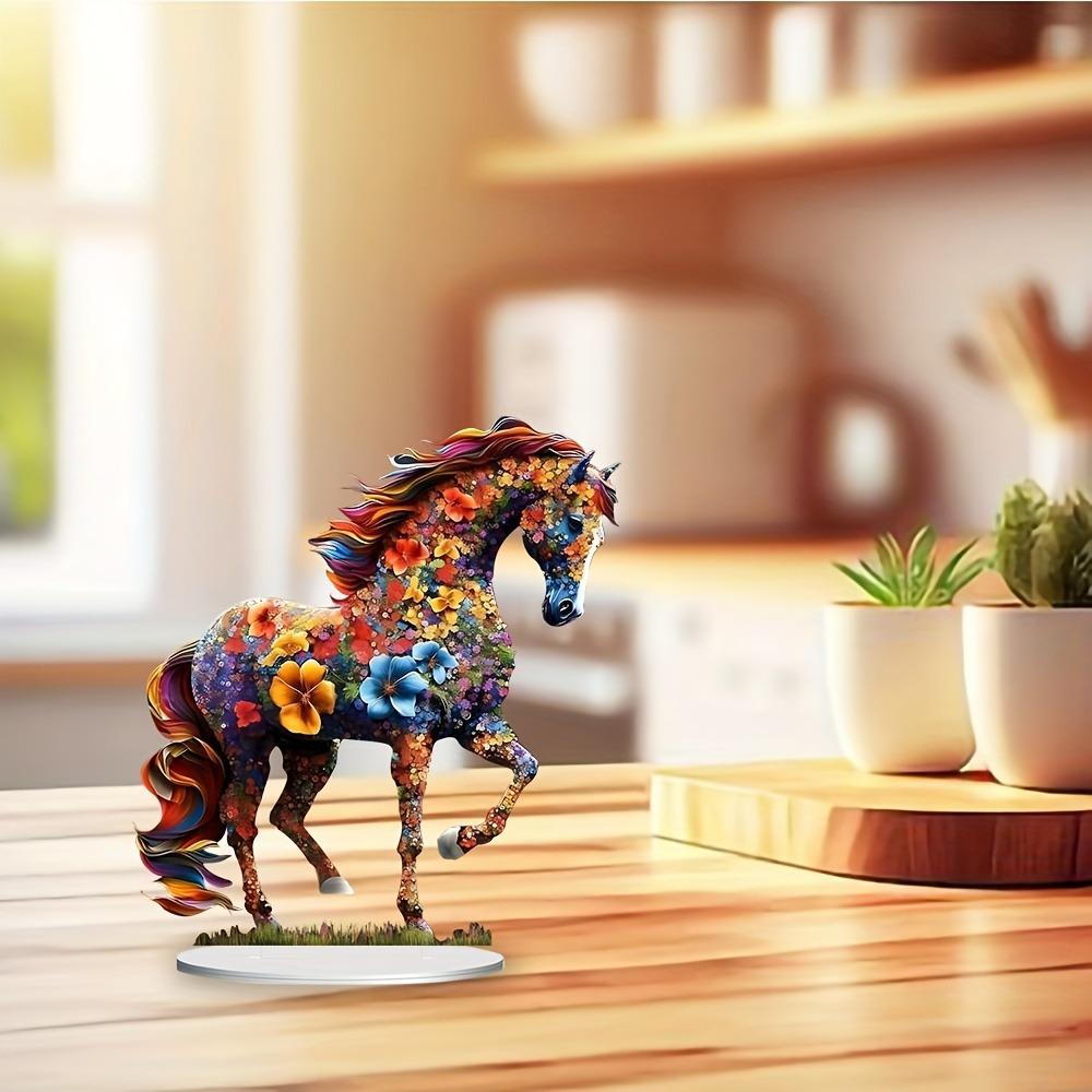 Colored Horse Statue Light Catcher. Hollow-out design for bedroom, living room, study & porch.