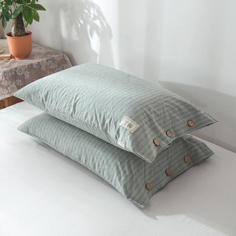 Zestaw 2 poszewek na poduszkę pojedynczą z czystej bawełny i lnu z wewnętrznym wkładem w całości bawełnianym, 48cm x 74cm