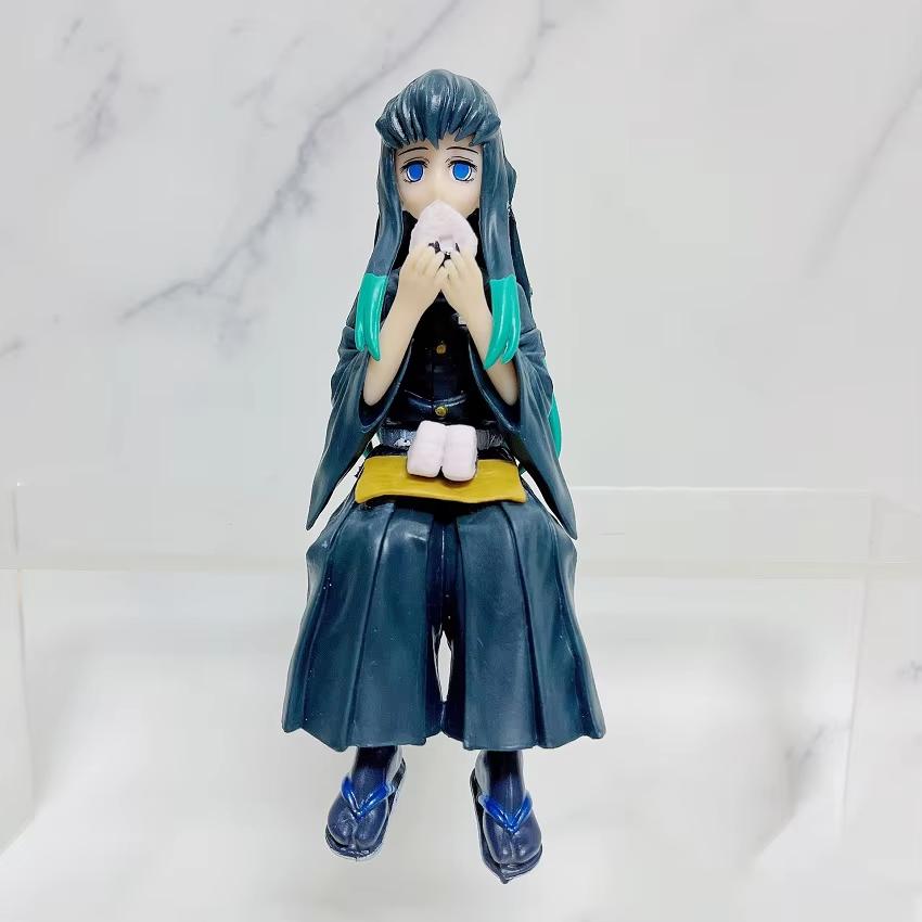 10-15cm Anime Demon Slayer Figures Kamado Tanjirou Nezuko Sitting Posture Action Model PVC Desktop Ornament Collection Toy Gifts