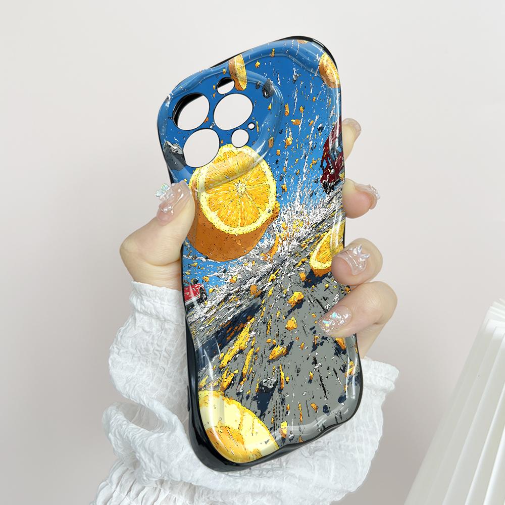 Cute Cartoon Pattern Cream Texture Casing Wavy Edge Soft Silicone Cover Phone Case for Huawei Honor Infinix Tecno iPhone