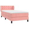 Exclusive House - Slatted Bed Base with Pink Mattress 90x190 Cm Velvet